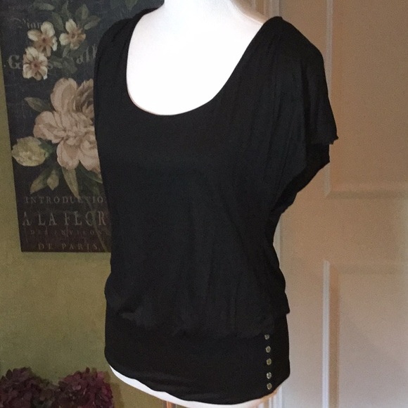 White House Black Market Tops - WHBM BLACK SCOOP NECK FRONT AND BACK TOP